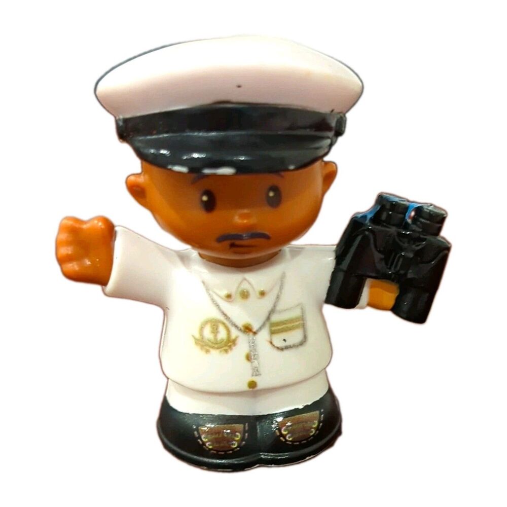 Fisher-Price Little People Sailor Figure White Uniform Black Hat & Binoculars